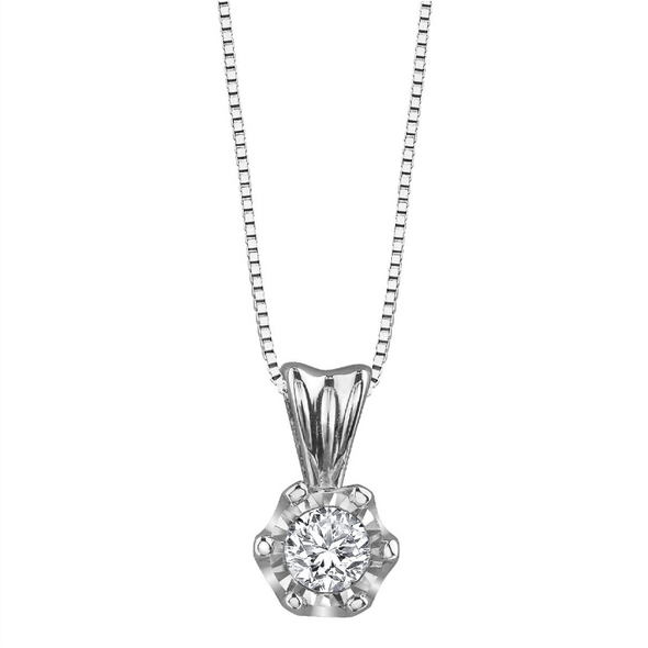 6 Claw Diamond Solitaire Necklace